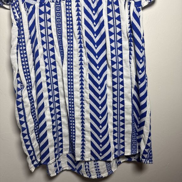 Old Navy Blue White Southwest Print Dress Women's Size Medium Knee Length - Picture 3 of 14